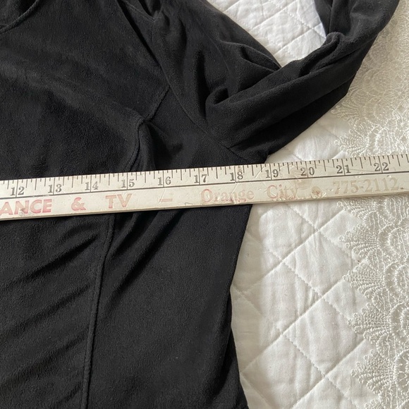 Style & Co Black Faux Suede Peplum Jacket Long Sleeve Size Medium Petite - Picture 9 of 11